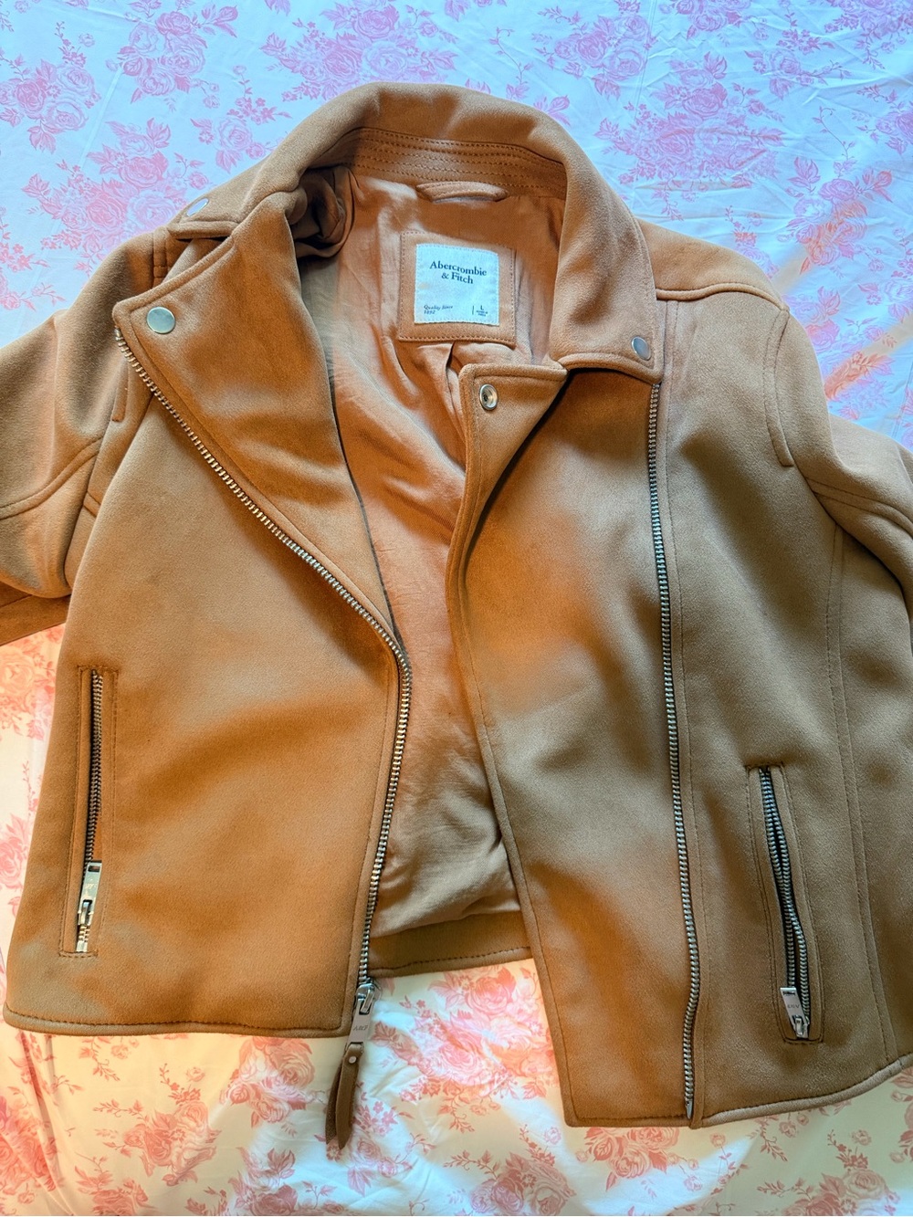 Abercrombie & Fitch Women's Camel Suede-Look Jacket